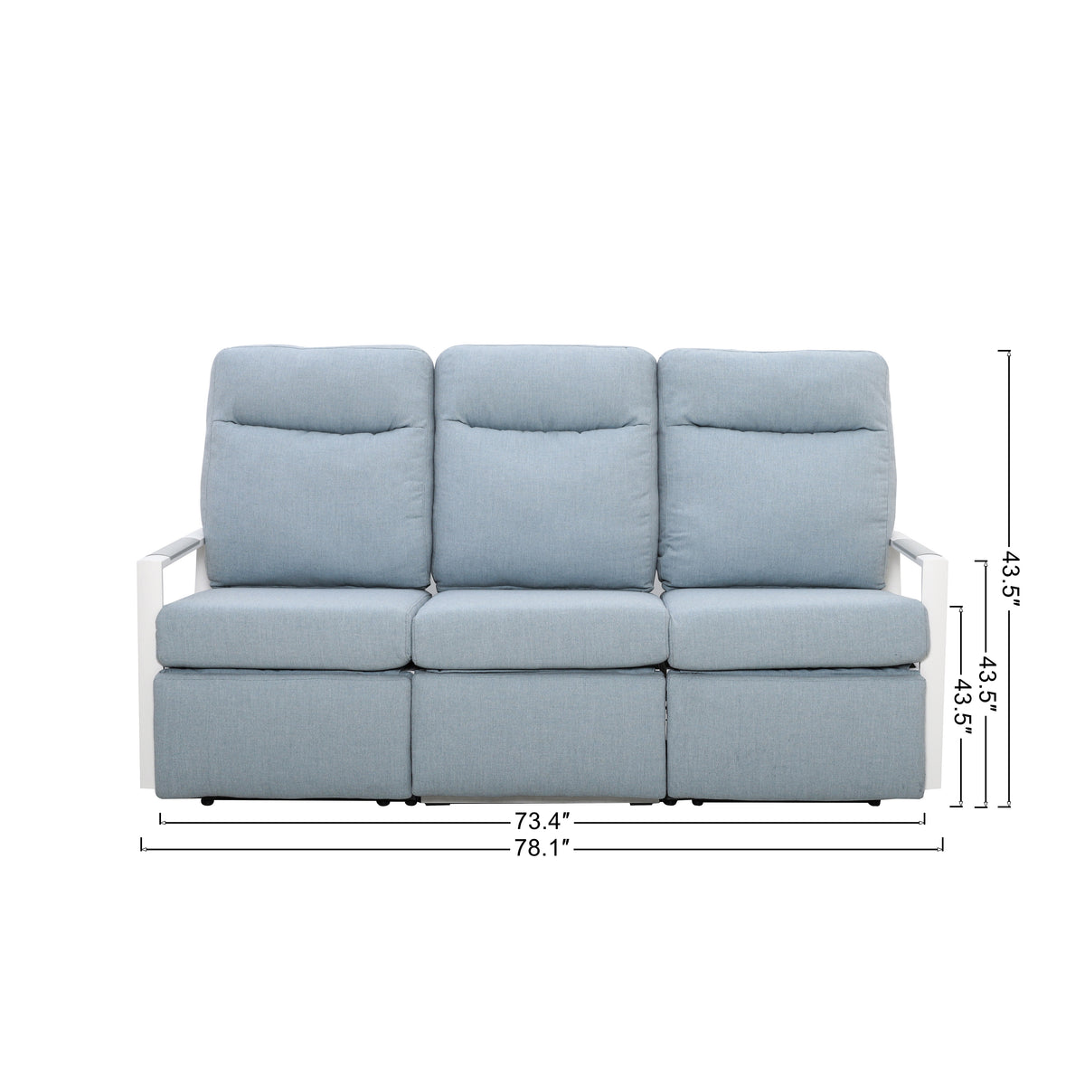 Kiesta Outdoor Aluminum Reclining Sofa | Outdoor Sofa