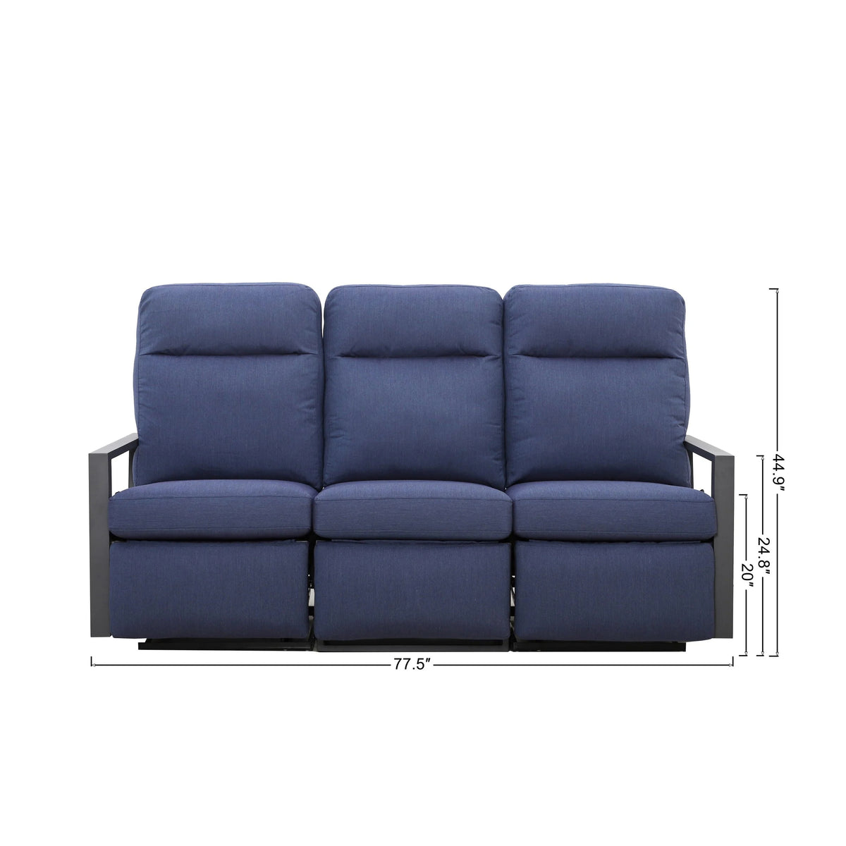 Shoreline Outdoor Aluminum Reclining Sofa | Outdoor Sofa