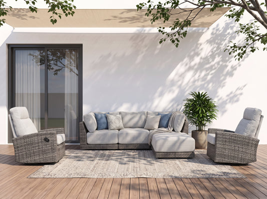 Malibu II 6-piece wicker modular sectional sofa set