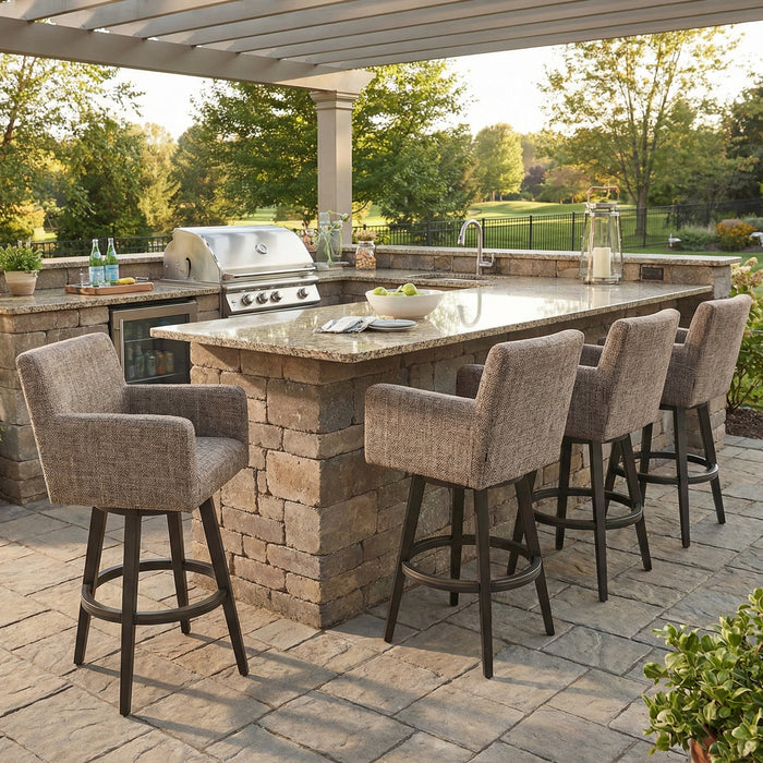 Outdoor Nook Solurium Armless Swivel Bar Stool - Shadow Lattice