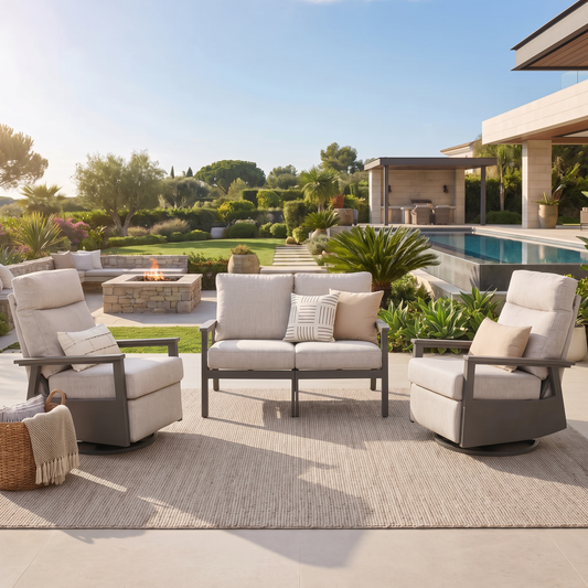 Huntington 4-piece Patio Aluminum Modular Seating Group with Cushions | Outdoor Set