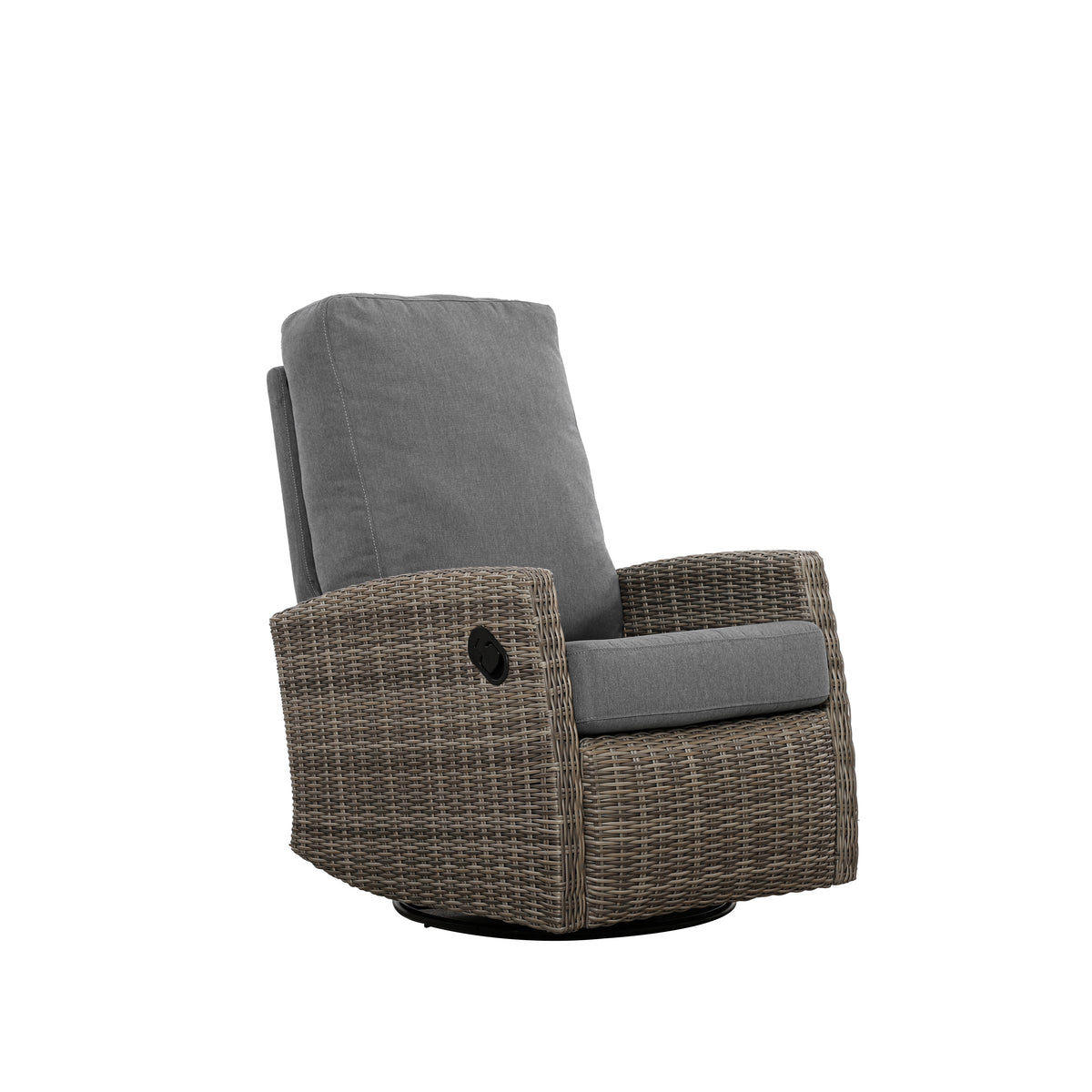 Keywest Outdoor Wicker Reclining Sofa Conversation Set- Dove Grey & Carolina Blue