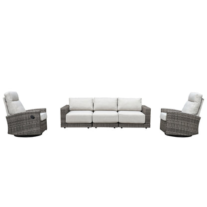 Malibu II 5-piece Patio Wicker Modular Sofa Set with Swivel Glider Recliners | Outdoor Set