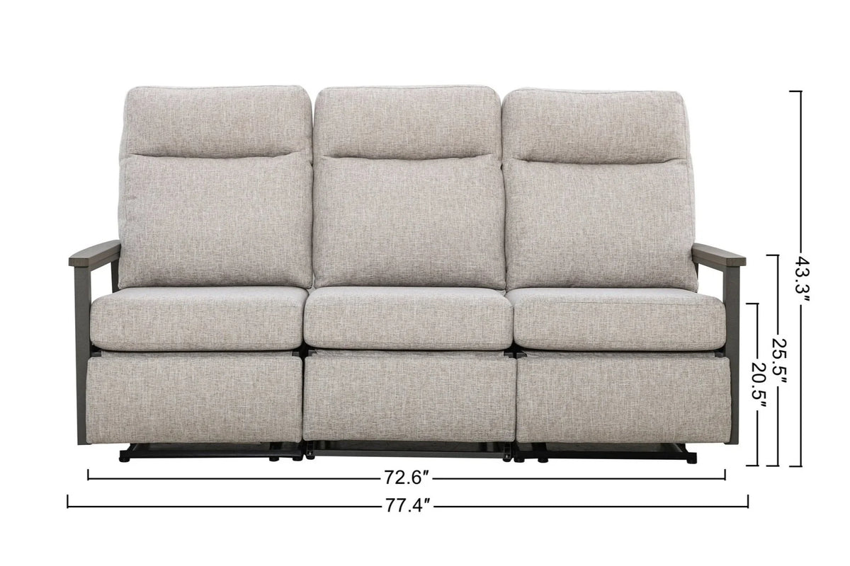 Huntington Outdoor Aluminum Reclining Loveseat Sofa — Outdoor Nook USA - size