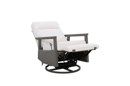 Huntington 4-seat Patio Aluminum Reclining Loveseat Conversation Set with pair of Recliners in Sunbrella® Canvas Canvas | Outdoor Set
