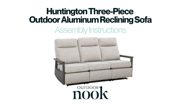 Huntington Three-Piece Outdoor Aluminum Reclining Sofa