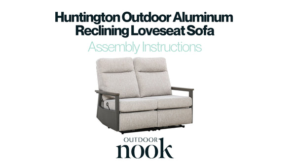 Huntington Outdoor Aluminum Reclining Loveseat Sofa