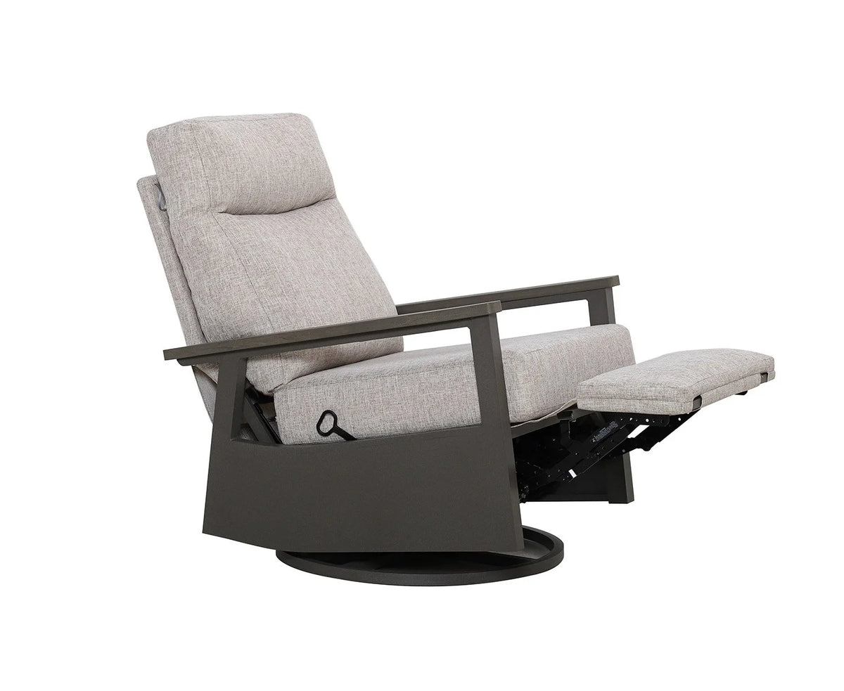 Huntington Outdoor Aluminum Swivel Glider Recliner | Patio Lounge Chair