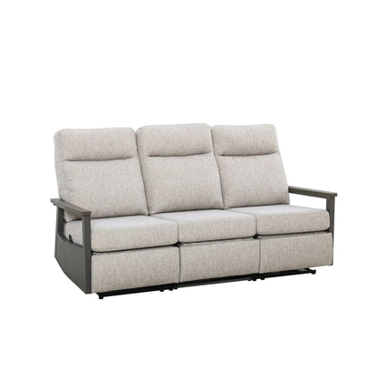 Huntington 5-Seat Patio Aluminum Reclining Sofa Firepit Conversation Set with Pair of Recliners