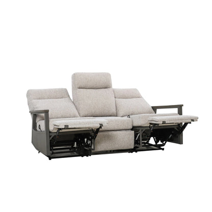 Huntington 5-Seat Patio Aluminum Reclining Sofa Firepit Conversation Set with Pair of Recliners