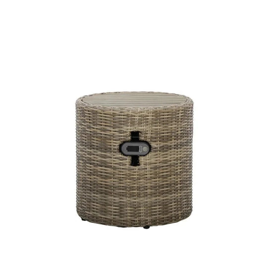 Keywest Wosaic Wicker Side Table with Speaker & Charger