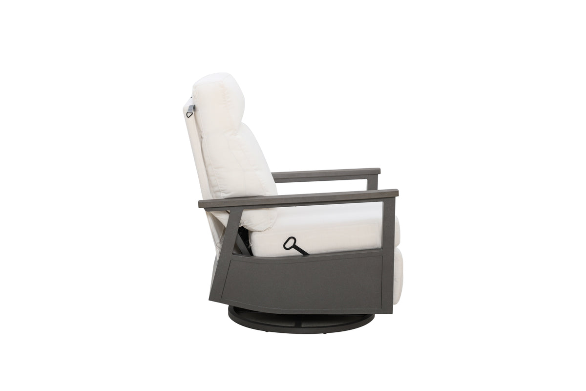 Huntington Outdoor Aluminum Swivel Glider Recliner - Sunbrella Canvas Canvas