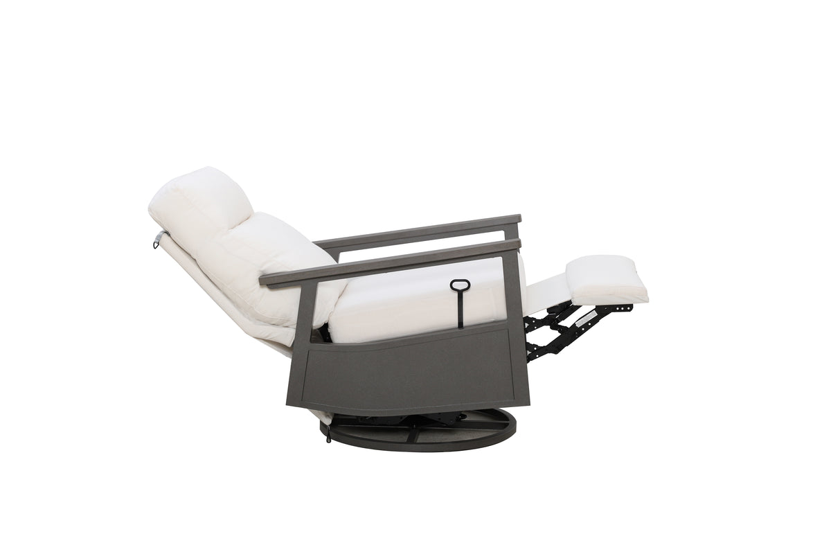 Huntington Outdoor Aluminum Swivel Glider Recliner - Sunbrella Canvas Canvas