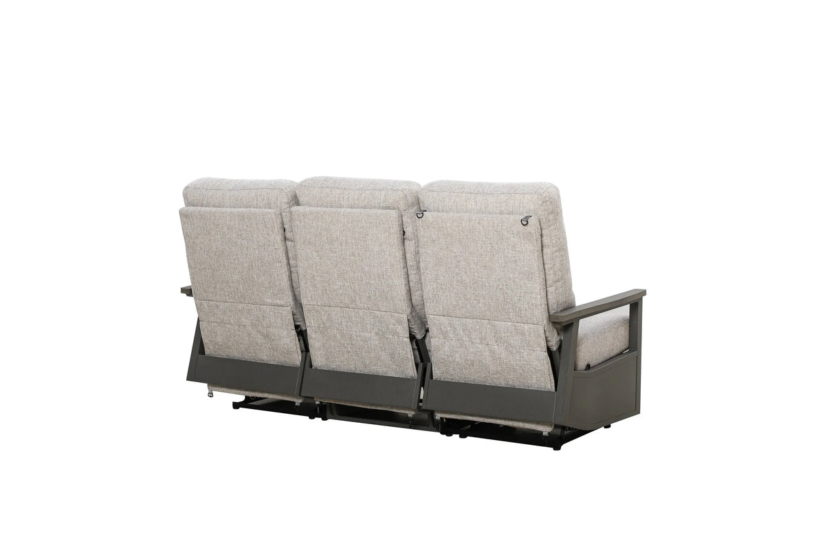 Huntington Three-Seat Outdoor Aluminum Reclining Sofa |Outdoor Sofa