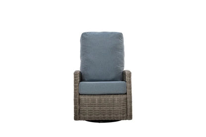 Keywest Wicker Outdoor 2PC Swivel Glider Recliner and Side Table | Outdoor Bistro Set