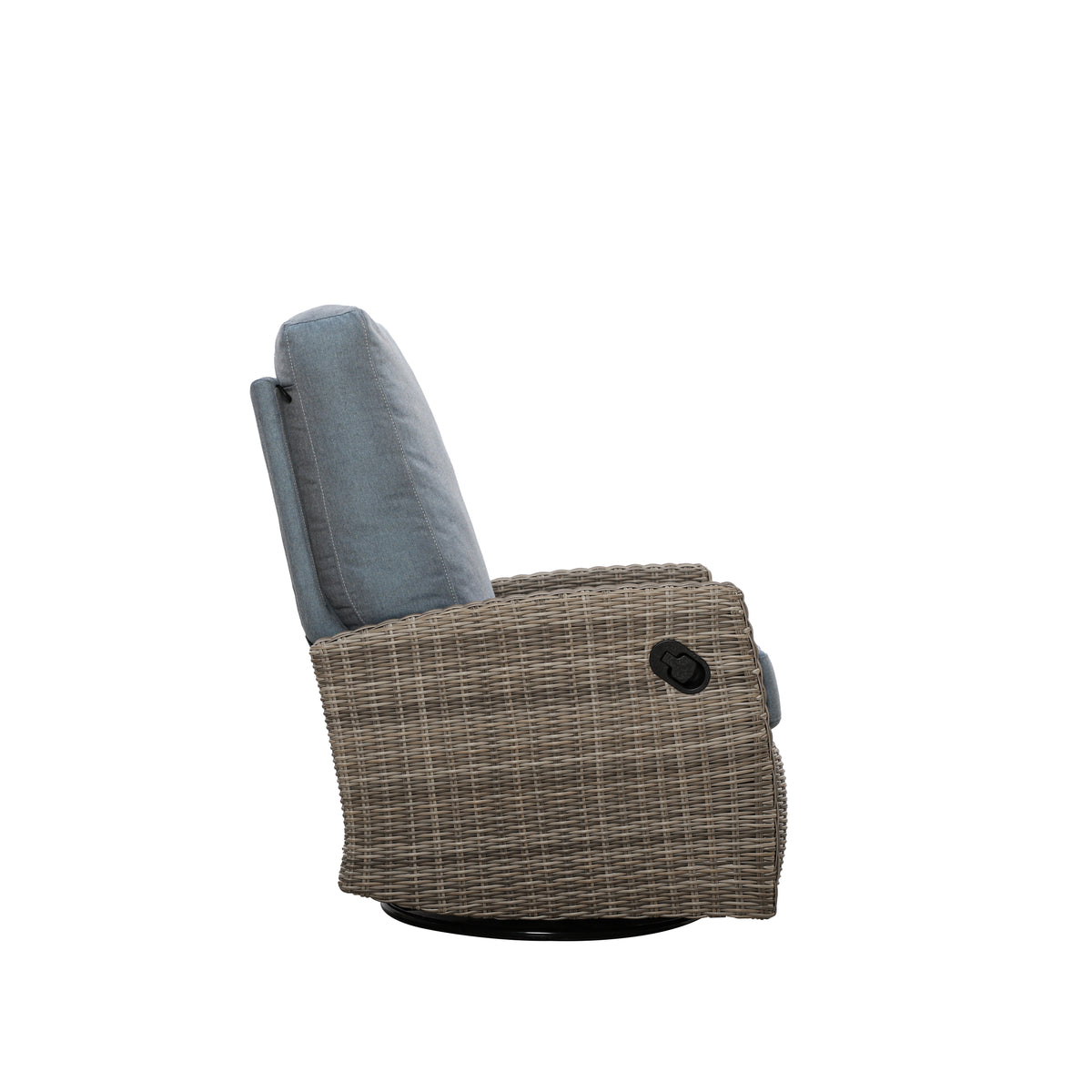 Keywest Outdoor Wicker Reclining Sofa Conversation Set- Dove Grey & Carolina Blue