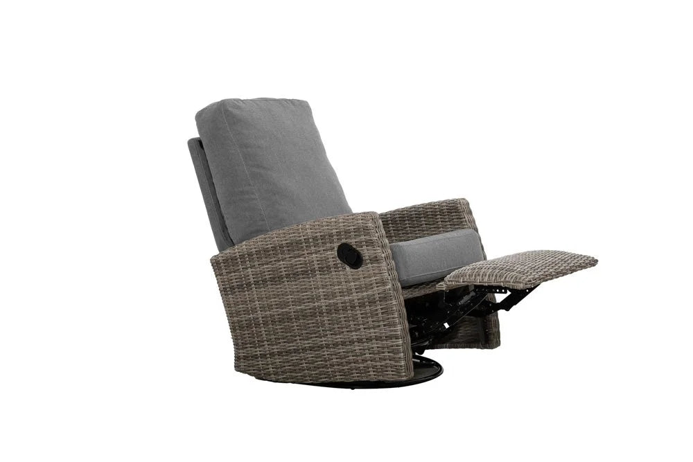 Pair of Keywest Wicker Outdoor Swivel Glider Recliner  | Patio Lounge Chair x 2