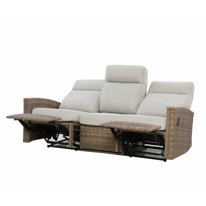 Newport Outdoor Wicker Reclining Sofa Conversation Set with a pair of Recliners | Outdoor Set