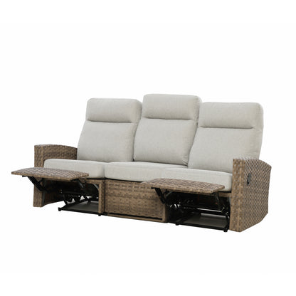 Newport Outdoor Wicker Reclining Sofa Conversation Set with a pair of Recliners | Outdoor Set
