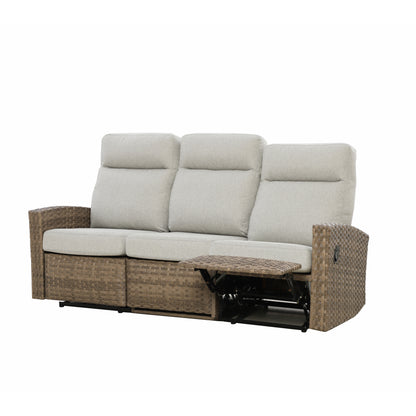Newport Outdoor Wicker Reclining Sofa Conversation Set with a pair of Recliners | Outdoor Set