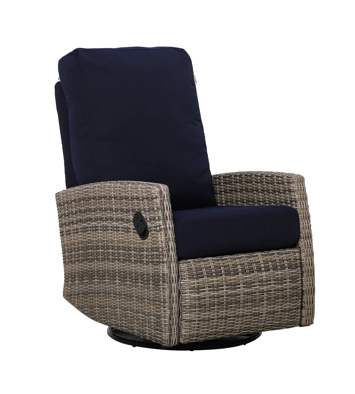 Keywest Wicker Outdoor Swivel Glider Recliner  in Sunbrella® Canvas Navy