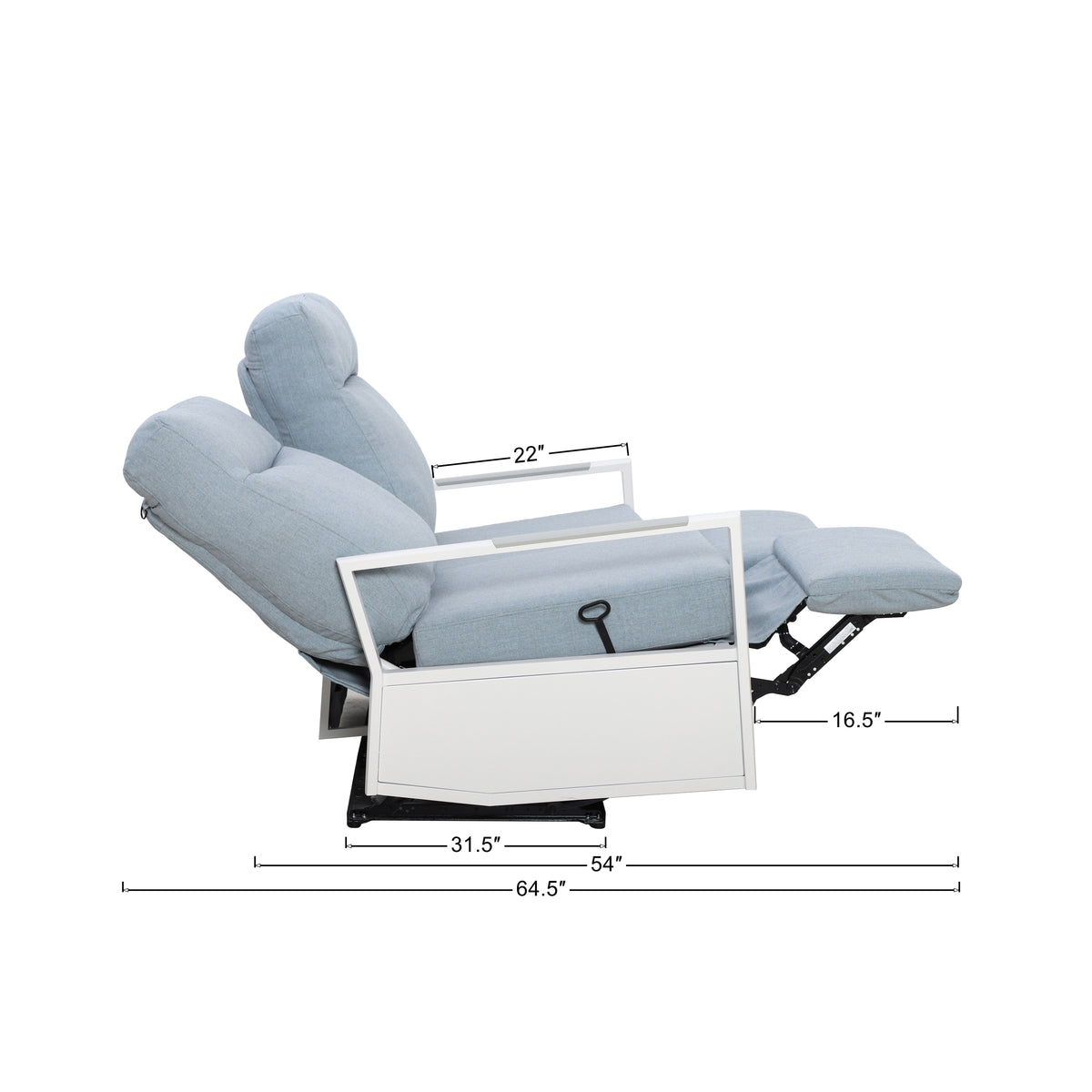 Kiesta 4-Seat Patio Aluminum Reclining Loveseat Conversation Set with Pair of Recliners | Outdoor Set