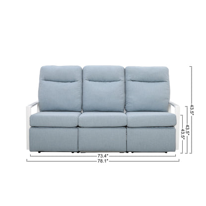 Kiesta 5-Seat Patio Aluminum Reclining Sofa Conversation Set with Pair of Recliners | Outdoor Set