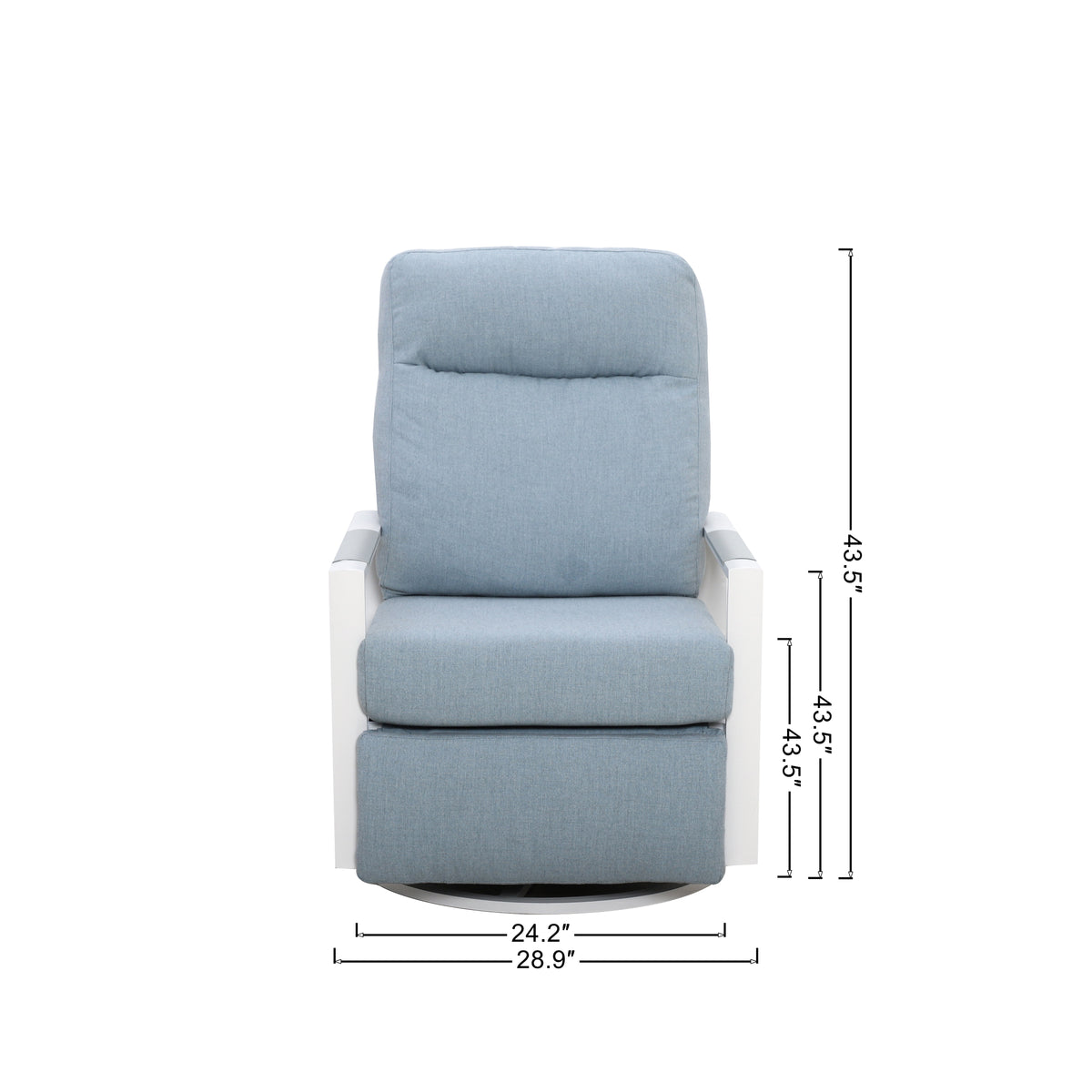 Kiesta Aluminum Outdoor 2PC Swivel Glider Recliner and Side Table | Outdoor Bistro Set