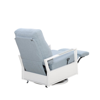 Kiesta Aluminum Outdoor 2PC Swivel Glider Recliner and Side Table | Outdoor Bistro Set