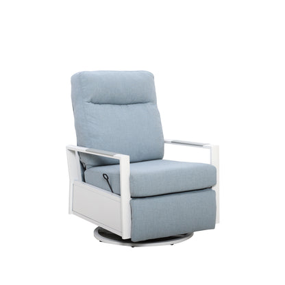 Kiesta Aluminum Outdoor 2PC Swivel Glider Recliner and Side Table | Outdoor Bistro Set