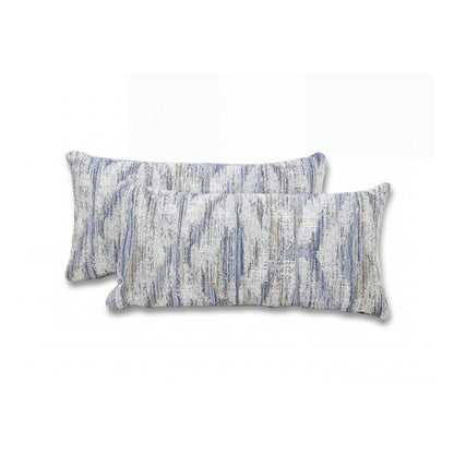 Pair of 22"x12" Fabray Rain Indoor/Outdoor Lumbar Pillows | Outdoor Lumbar Pillow x 2
