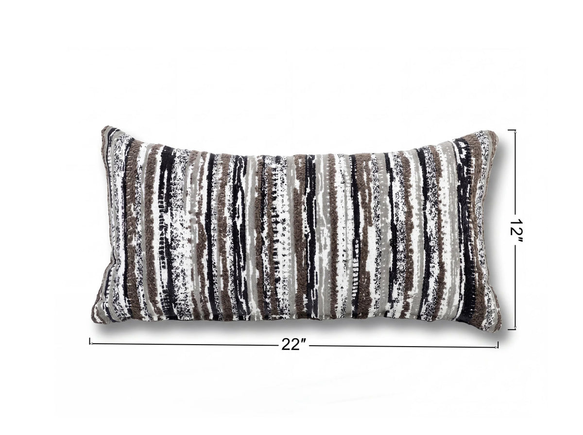 Pair of 22"x12" Rock Land Fossil Indoor/Outdoor Lumbar Pillows | Outdoor Lumbar Pillow x 2