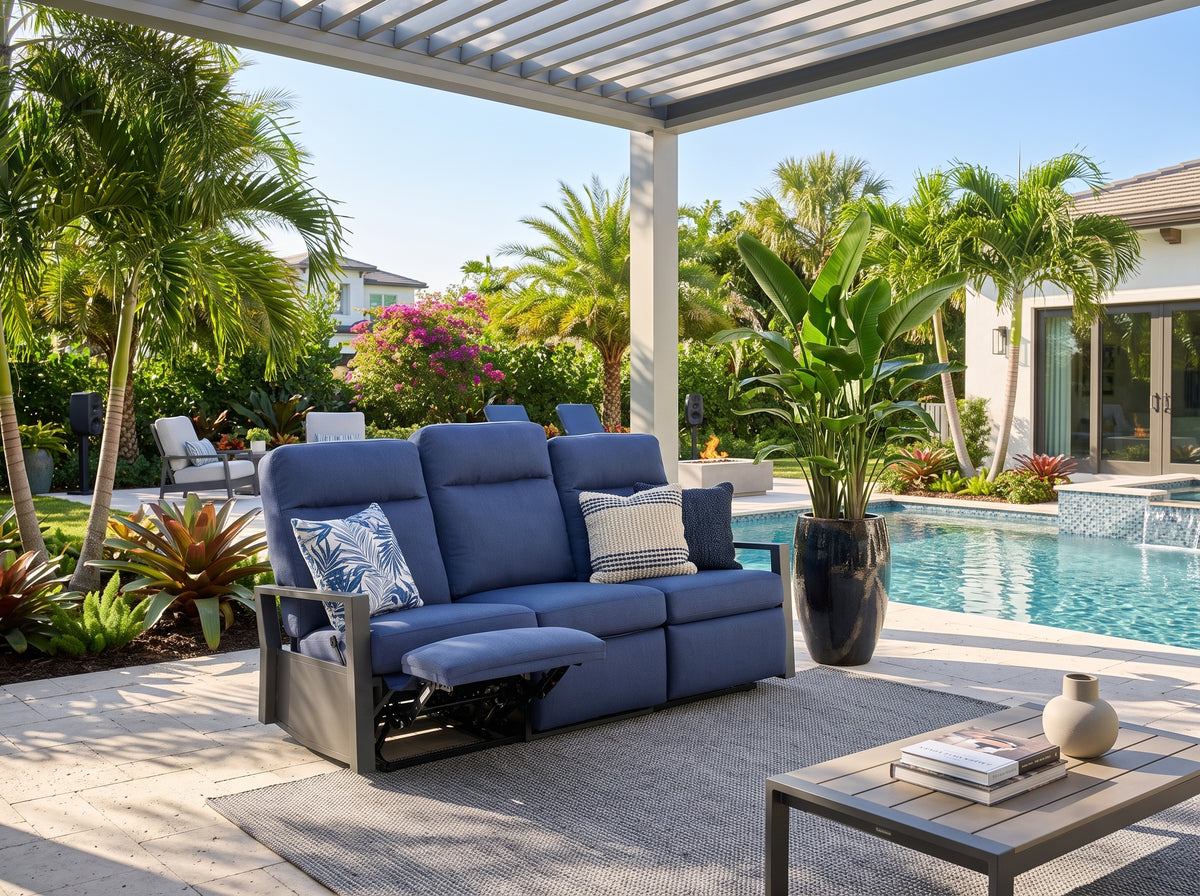 Shoreline Aluminum Reclining Sofa