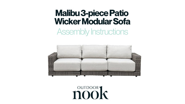 Malibu 3-piece Patio Wicker Modular Sofa