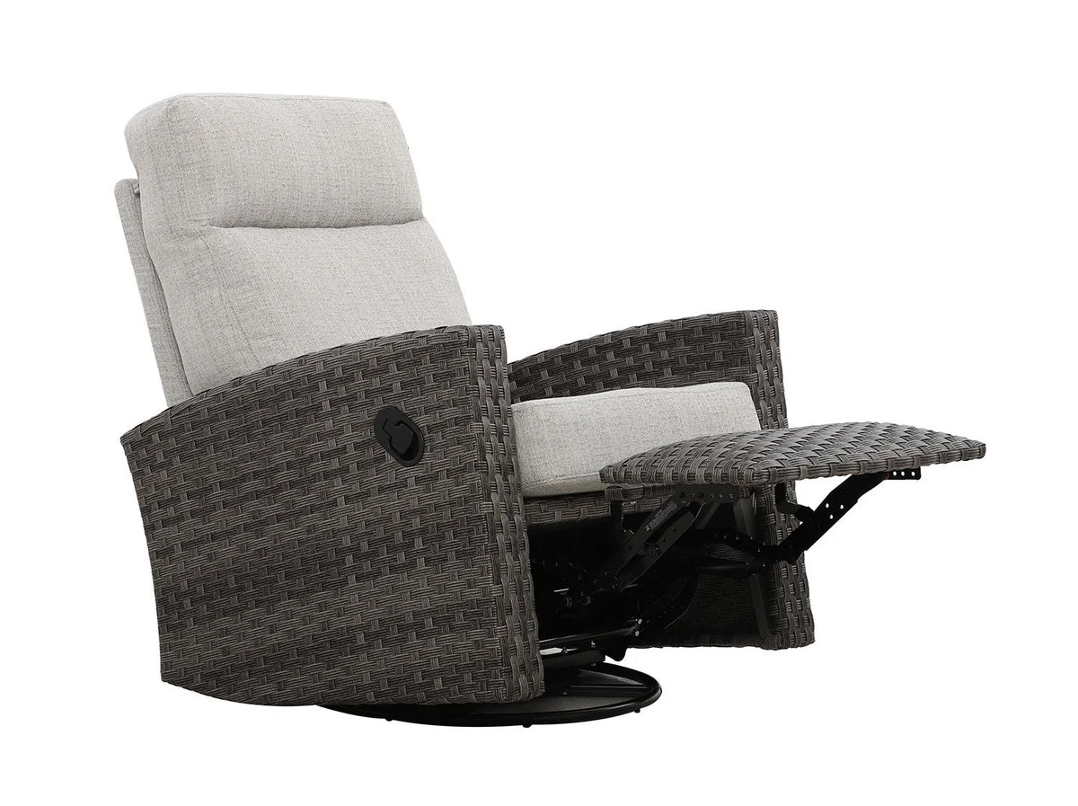 Pair of Malibu II Wicker Outdoor Swivel Glider Recliner  | Patio Lounge Chair x 2