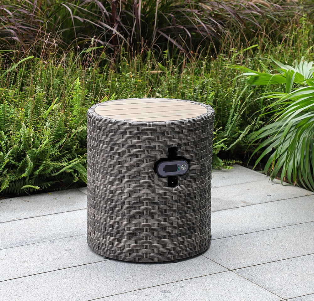 Malibu II Wosaic Wicker Side Table with Speaker & Charger
