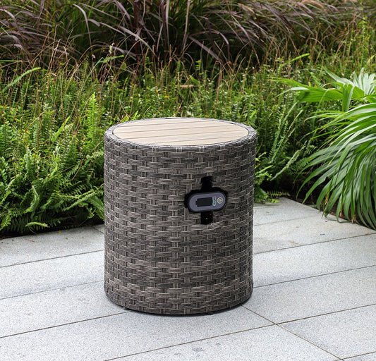 Malibu II Wosaic Wicker Side Table with Speaker & Charger