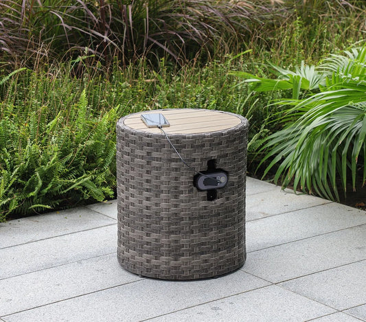 Malibu II Wosaic Wicker Side Table with Speaker & Charger