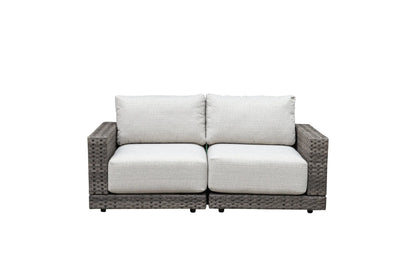 Malibu II 4-piece Patio Wicker Modular Loveseat Set with Swivel Glider Recliners | Outdoor Set