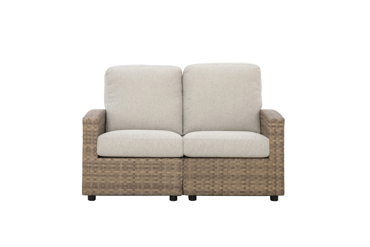 Newport 4-piece Patio Wicker Modular Sofa Set with Swivel Glider Recliners | Outdoor Set