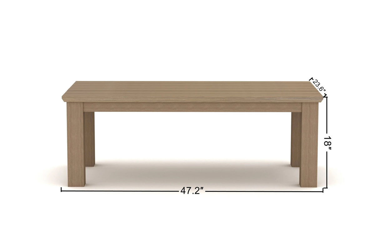 Newport Aluminum Coffee Table — Outdoor Nook USA - size