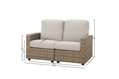 Newport 4-piece Patio Wicker Modular Sofa Set with Swivel Glider Recliners — Outdoor Nook USA - size