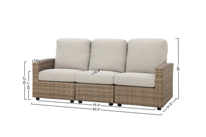 Newport 5-piece Patio Wicker Modular Sofa Set with Swivel Glider Recliners — Outdoor Nook USA - size