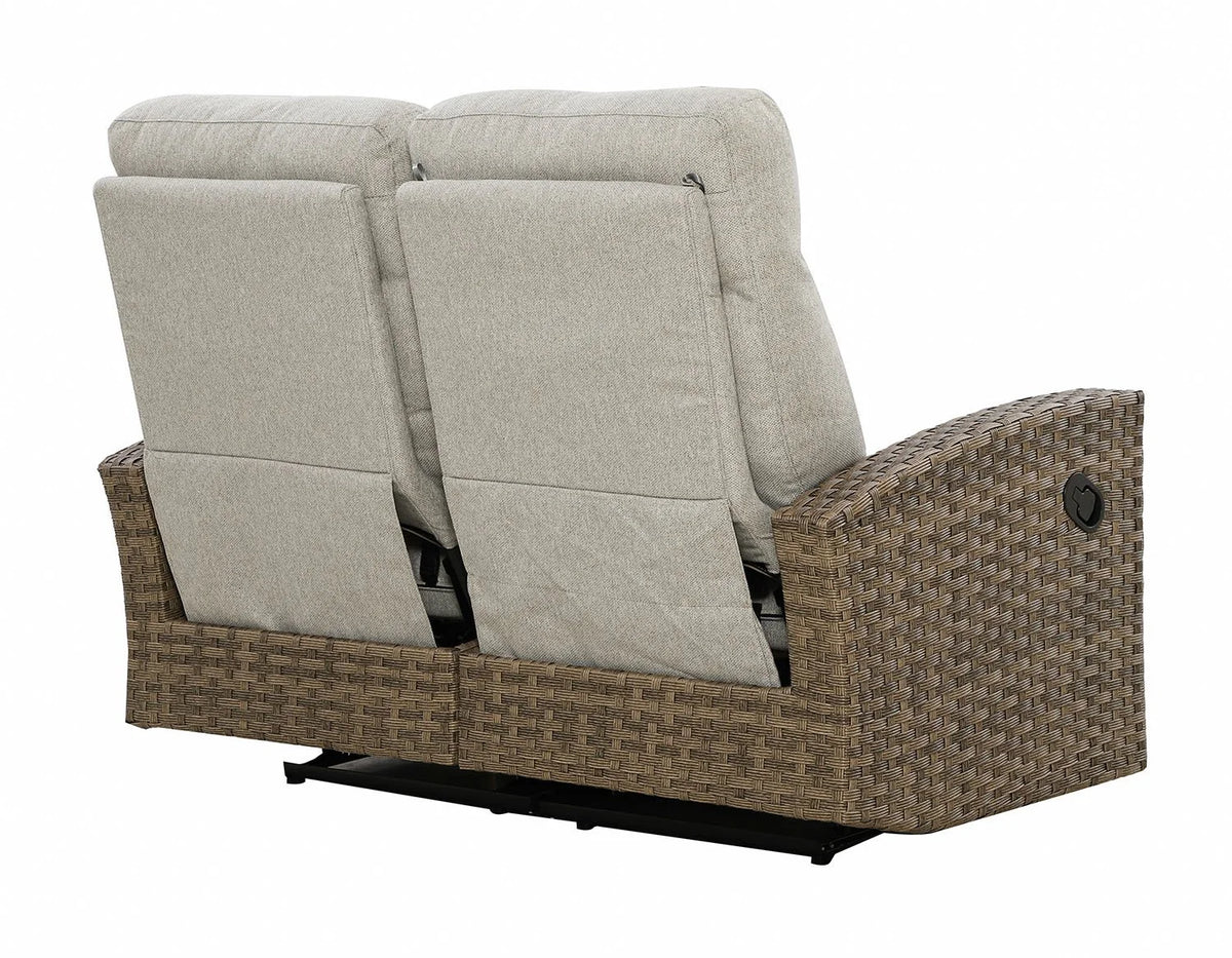Newport Outdoor Wicker Reclining Loveseat Sofa