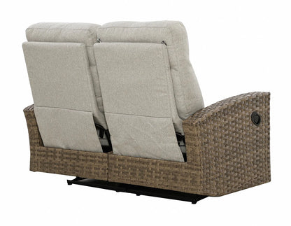 Newport Outdoor Wicker Reclining Loveseat Sofa