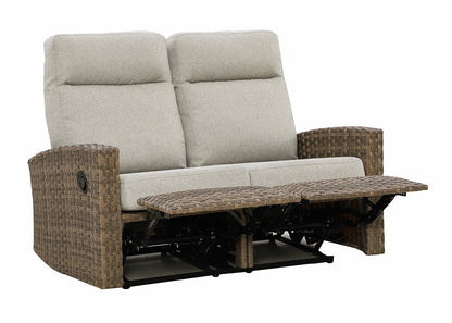 Newport Outdoor Wicker Reclining Loveseat Sofa