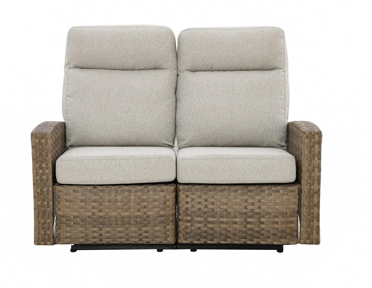 Newport Outdoor Wicker Reclining Loveseat Conversation Set with a pair of Recliners | Outdoor Set