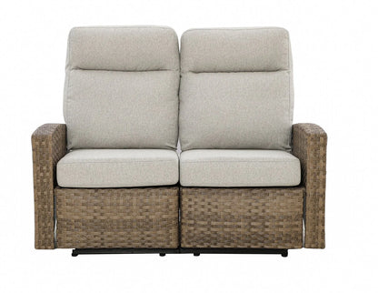 Newport Outdoor Wicker Reclining Loveseat Conversation Set with a pair of Recliners | Outdoor Set