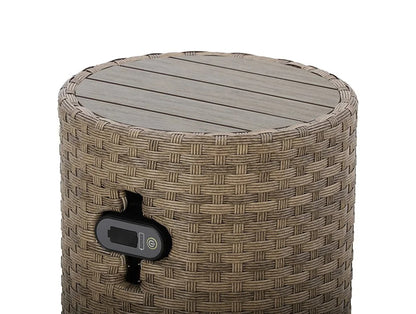 Newport Outdoor Speaker Bistro Set | 2PC Wicker Swivel Glider Recliner with Wosaic Speaker Table
