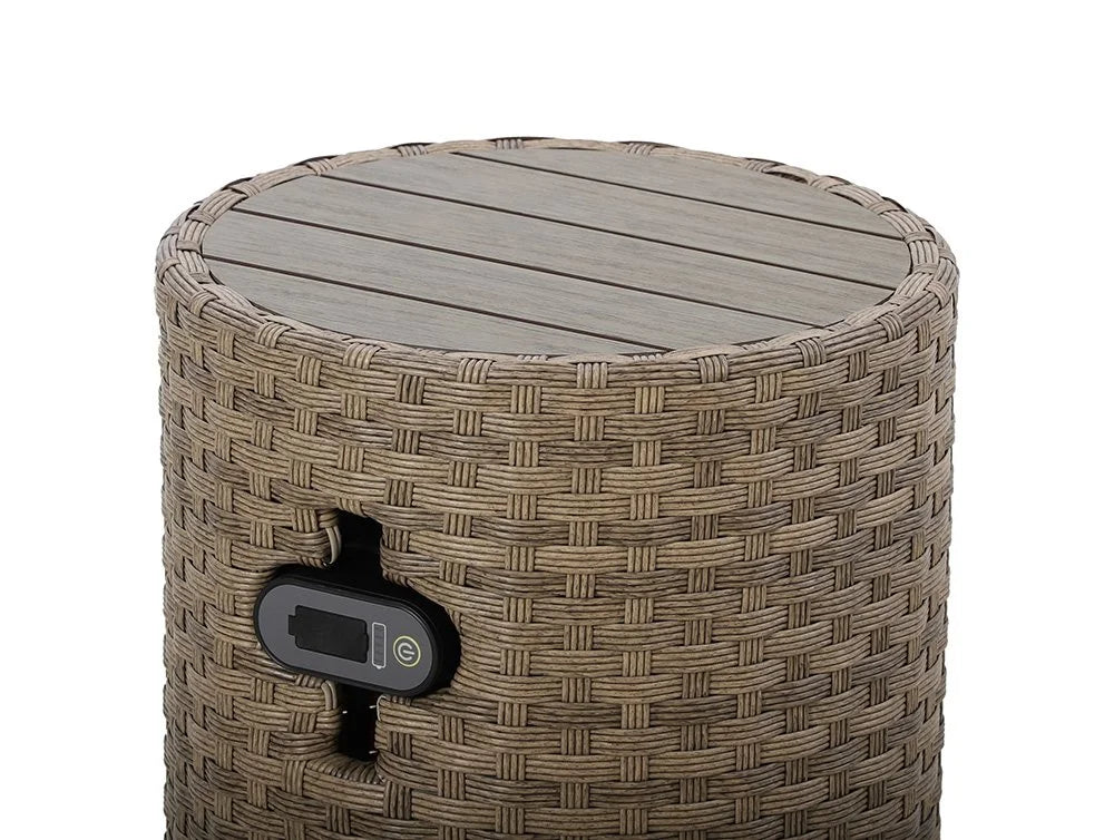Newport Wosaic Wicker Side Table with Speaker & Charger